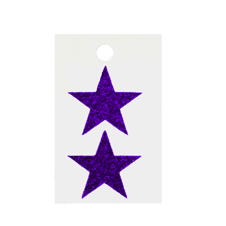 Pegable Star Glitter Stickers - Purple - 2 pcs. per sheet