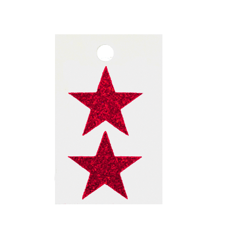 Pegable Star Glitter Stickers - Red - 2 pcs. per sheet