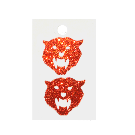 Pegable Tiger Glitter Stickers - Orange - 2 pcs. per sheet
