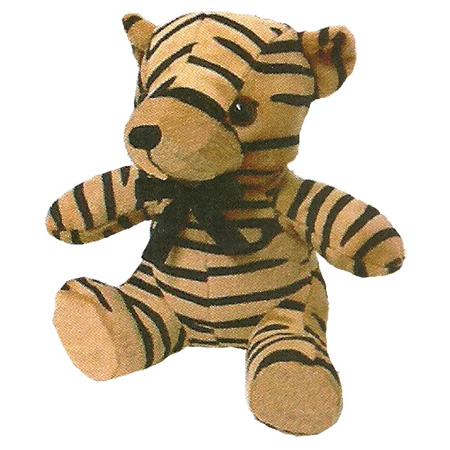 6" Tiger Print Plush Bear