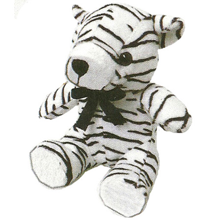 6" Zebra Print Plush Bear