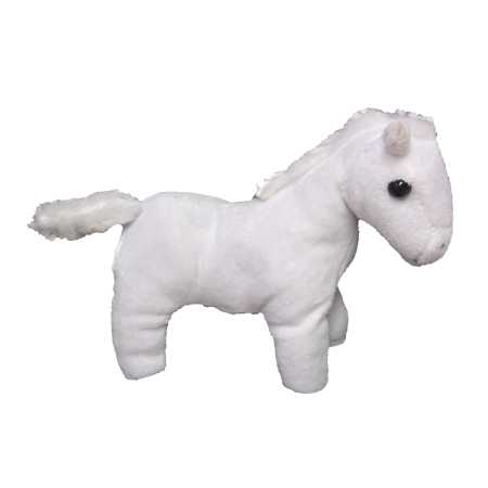 7" Plush Mustang - White