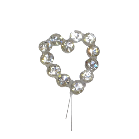 Rhinestone Heart - 5/8" - Crystal - 2 pc. pkg.