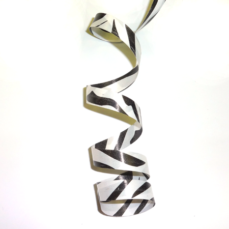 3/8" Zebra Curling Ribbon - Black - 250 yd. roll