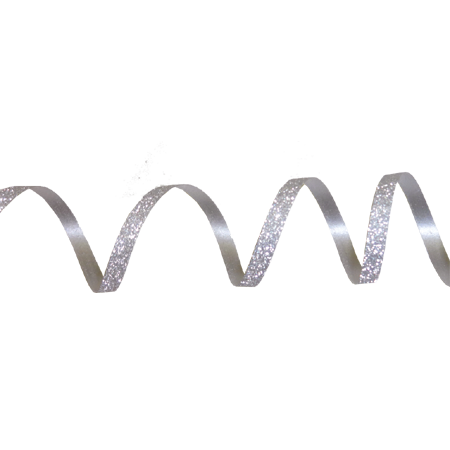 3/16" Diamond Curling Ribbon - Silver - 50 yd. roll