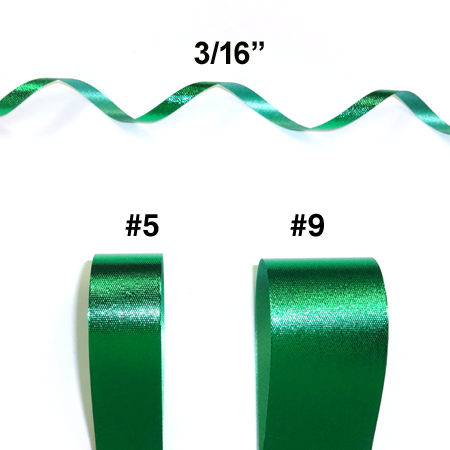 #9 Metallic Embossed Ribbon - Emerald - 100 yd. roll
