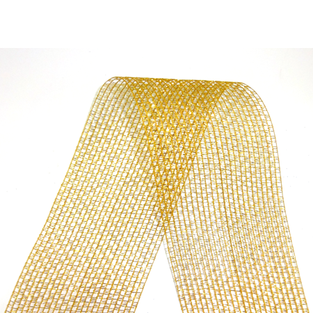 #40 Metallic Mesh Ribbon - Gold - 27 yd. roll