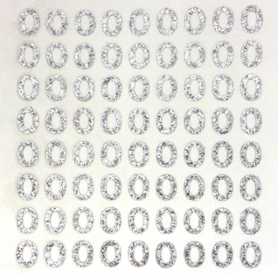Petite - 1/2" Silver Glitter Number Sheet - #0 - 72 per sheet