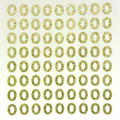 Petite - 1/2" Soft Gold Glitter Number Sheet - #0 - 72 per sheet