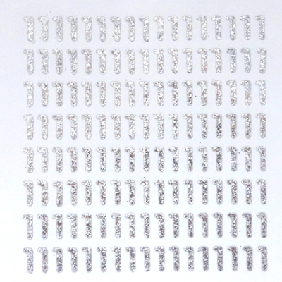Petite - 1/2" Silver Glitter Number Sheet - 1 - 136 per sheet