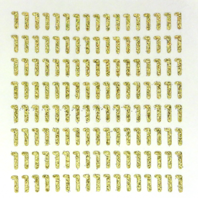 Petite - 1/2" Soft Gold Glitter Number Sheet - 1 - 136 per sheet