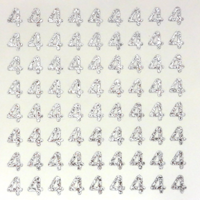 Petite - 1/2" Silver Glitter Number Sheet - 4 - 72 per sheet