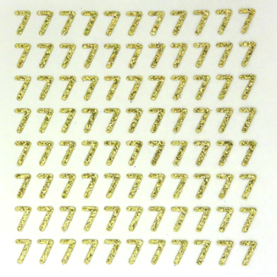 Petite - 1/2" Soft Gold Glitter Number Sheet - 7 - 88 per sheet