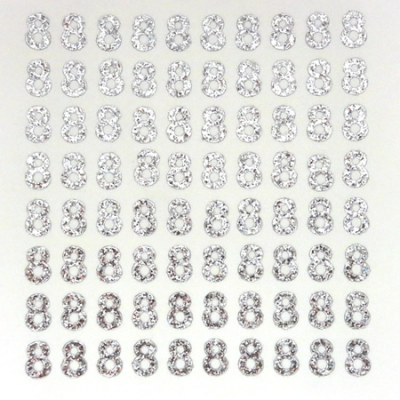 Petite - 1/2" Silver Glitter Number Sheet - 8 - 80 per sheet
