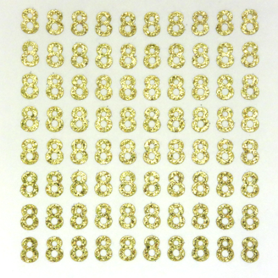 Petite - 1/2" Soft Gold Glitter Number Sheet - 8 - 80 per sheet