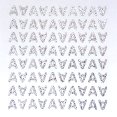 Petite - 1/2" Silver Glitter Letter Sheet - A - 80 per sheet