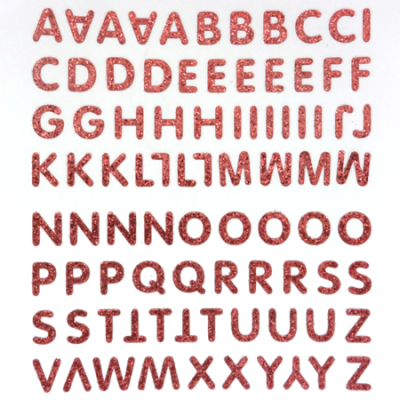 Petite - 1/2" Baby Pink Glitter Alphabet Sheet -86 per sheet