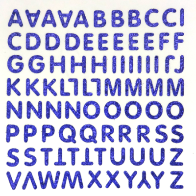 Petite - 1/2" Purple Glitter Alphabet Sheet -86 per sheet