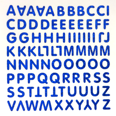 Petite - 1/2" Royal Glitter Alphabet Sheet -86 per sheet