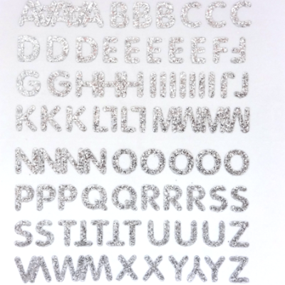 Petite - 1/2" Silver Glitter Alphabet Sheet -86 per sheet