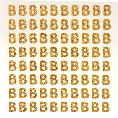 Petite - 1/2" Old Gold Glitter Letter Sheet - B - 80 per sheet