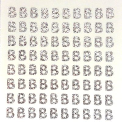 Petite - 1/2" Silver Glitter Letter Sheet - B - 80 per sheet