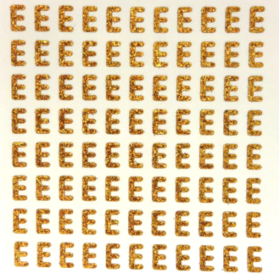 Petite - 1/2" Old Gold Glitter Letter Sheet - E - 80 per sheet