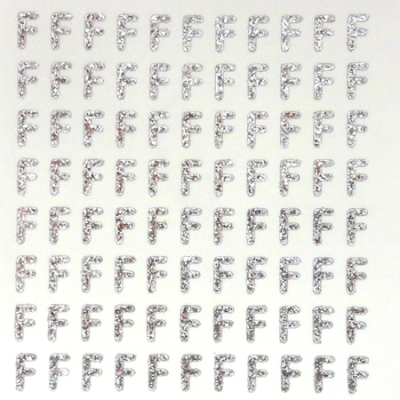 Petite - 1/2" Silver Glitter Letter Sheet - F - 80 per sheet
