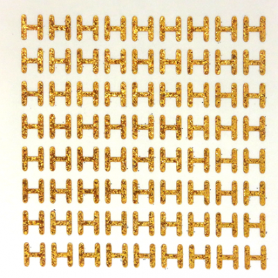 Petite - 1/2" Old Gold Glitter Letter Sheet - H - 72 per sheet