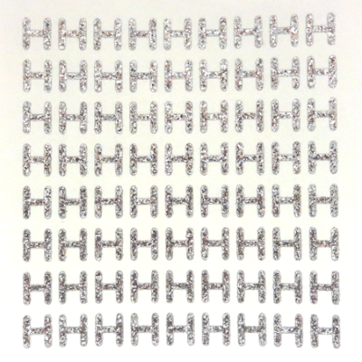 Petite - 1/2" Silver Glitter Letter Sheet - H - 72 per sheet