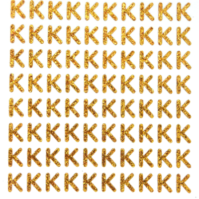 Petite - 1/2" Old Gold Glitter Letter Sheet - K - 80 per sheet