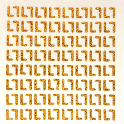Petite - 1/2" Old Gold Glitter Letter Sheet - L - 128 per sheet