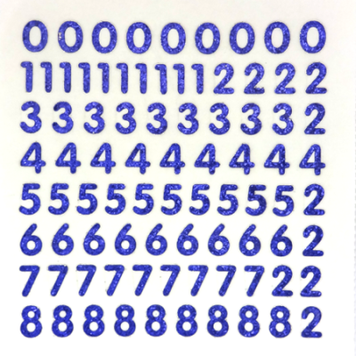 Petite - 1/2" Purple Glitter Number Sheet -87 per sheet