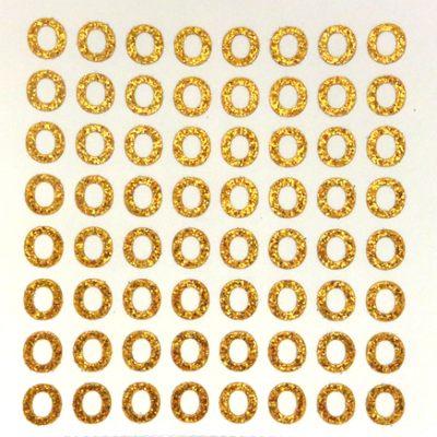 Petite - 1/2" Old Gold Glitter Letter Sheet - O - 64 per sheet