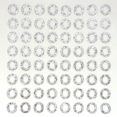 Petite - 1/2" Silver Glitter Letter Sheet - O - 64 per sheet