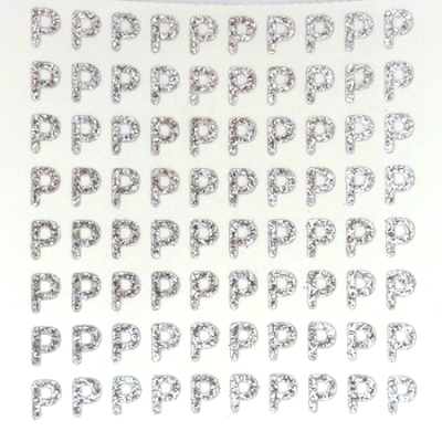Petite - 1/2" Silver Glitter Letter Sheet - P - 80 per sheet