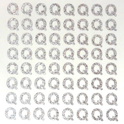Petite - 1/2" Silver Glitter Letter Sheet - Q - 64 per sheet