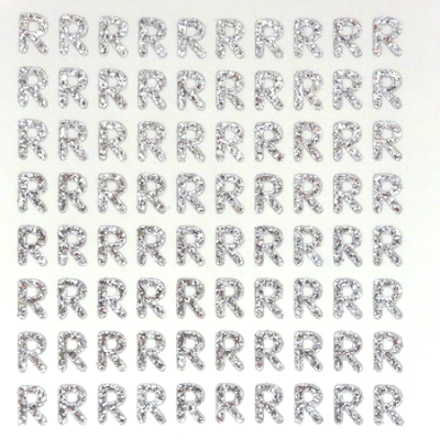 Petite - 1/2" Silver Glitter Letter Sheet - R - 80 per sheet
