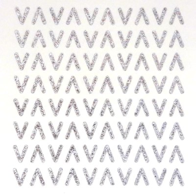 Petite - 1/2" Silver Glitter Letter Sheet - V - 80 per sheet