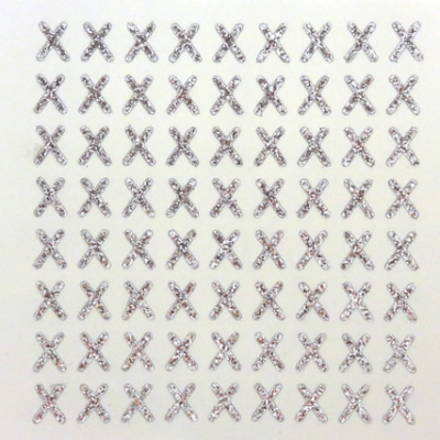 Petite - 1/2" Silver Glitter Letter Sheet - X - 72 per sheet