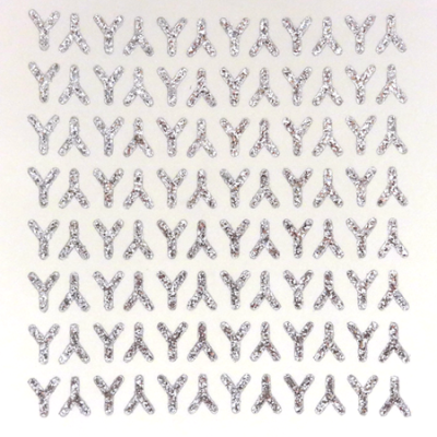 Petite - 1/2" Silver Glitter Letter Sheet - Y - 96 per sheet