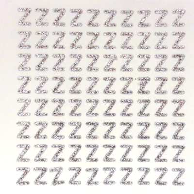 Petite - 1/2" Silver Glitter Letter Sheet - Z - 80 per sheet