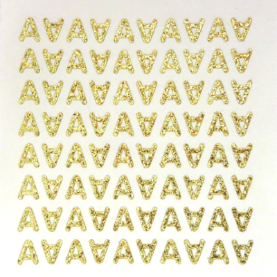 Petite - 1/2" Soft Gold Glitter Letter Sheet - A - 80 per sheet