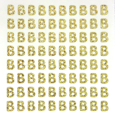 Petite - 1/2" Soft Gold Glitter Letter Sheet - B - 80 per sheet