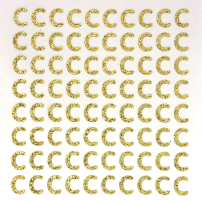 Petite - 1/2" Soft Gold Glitter Letter Sheet - C - 80 per sheet