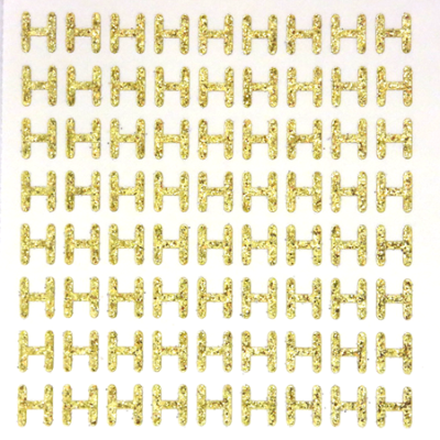 Petite - 1/2" Soft Gold Glitter Letter Sheet - H - 72 per sheet