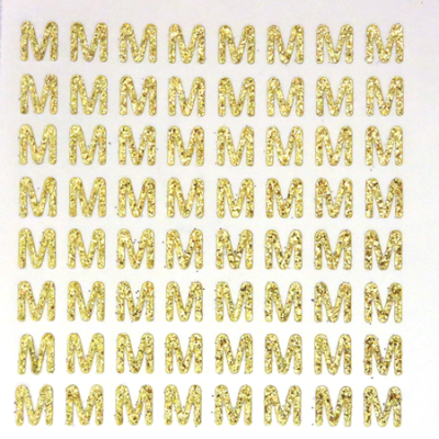 Petite - 1/2" Soft Gold Glitter Letter Sheet - M - 64 per sheet