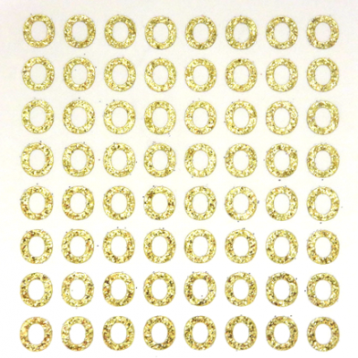 Petite - 1/2" Soft Gold Glitter Letter Sheet - O - 64 per sheet