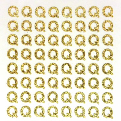Petite - 1/2" Soft Gold Glitter Letter Sheet - Q - 64 per sheet