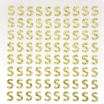 Petite - 1/2" Soft Gold Glitter Letter Sheet - S - 80 per sheet